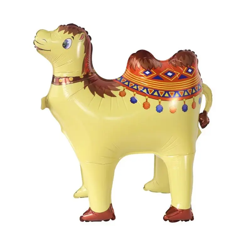 3pcs 4D Walking Alpaca Camel Foil Balloons Jungle Animal Balloons Desert Camel Theme Birthday Party Decorations Home Decors Toys