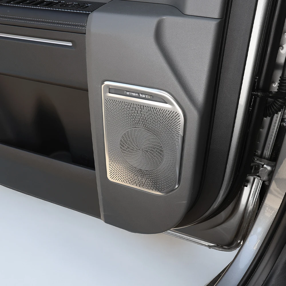 

4 шт., аксессуары для салона автомобиля, дверной динамик, декоративные наклейки, материал из нержавеющей стали для KIA TASMAN 2025-2026 LHD/RHD