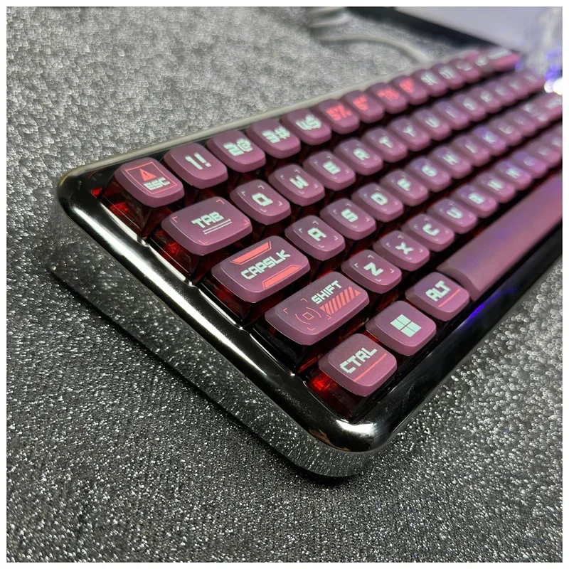 

Cyber-Punk Gradient Pudding Translucent Keycaps ASA Profile Sublimation Keycap Mechanical Keyboard Keycap Set