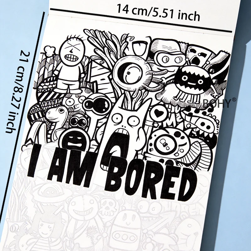 1 Graffiti Adult Decompression and Coloring Album, Include Theme Sketches As Funny Monsters/3D Mazes, Etc., Totaling 24 Pages