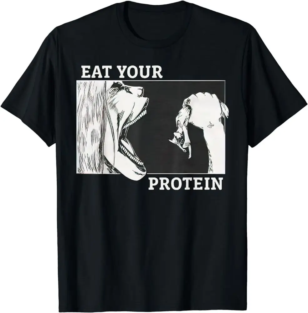 NEW LIMITED Eat Your Protein, Anime Gym, Bodybuilding, Fitness T-Shirt S-3XL