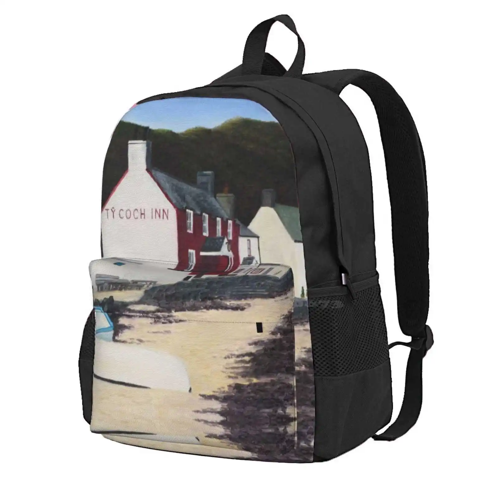 Ty Coch Inn, Lleyn Peninsula Hot Sale Schoolbag Backpack Fashion Bags Ty Coch Inn Lleyn Snowdonia Wales Beach Public House