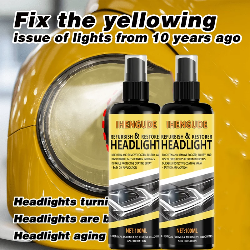 

Комплект для восстановления фар автомобиля - химическая формула удаляет пожелтение и окисление, не требует полировки, мгновенно осветляет и очищает туманное, размытое, обесцвеченное покрытие - долговечное защитное покрытие - спрей - легкое применение свои