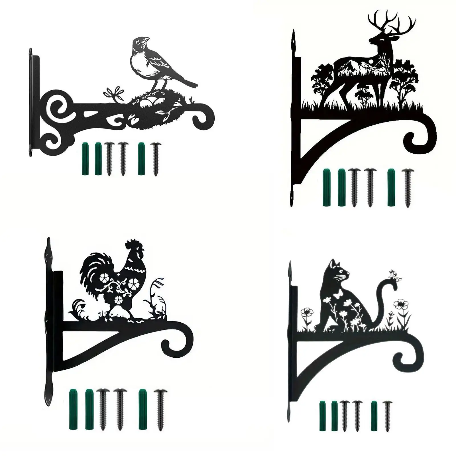 

Металлическая вешалка для растений с универсальным силуэтом животных