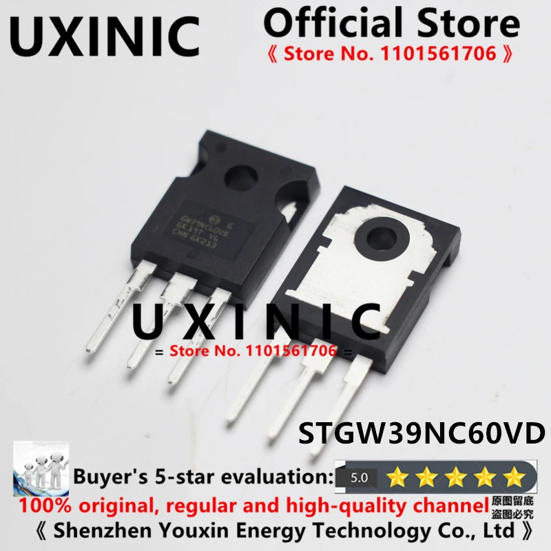 

UXINIC 100% новый импортный оригинальный STGW39NC60VD GW39NC60VD TO-247 IGBT трубчатый Триод 40 А 600 в