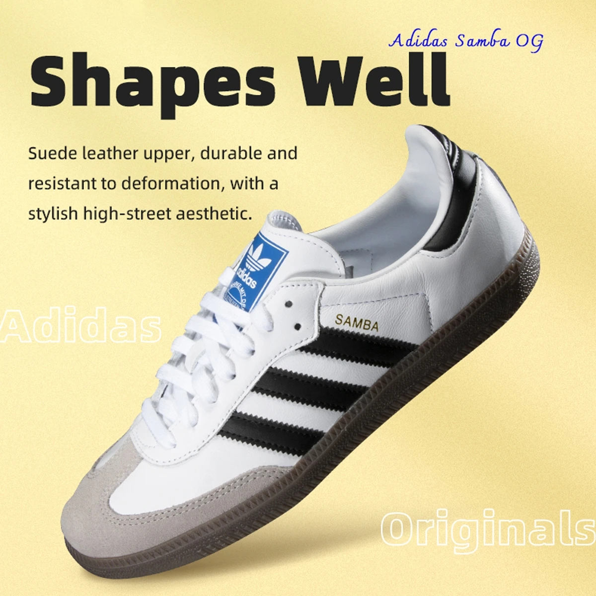 حذاء كاجوال Adidas Originals Samba Og للجنسين حذاء رياضي منخفض الرقبة B75806