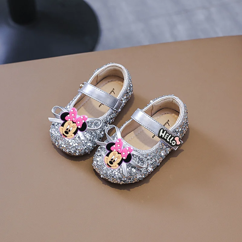 

Summer Party Dance Shoes Princess Beach Shoes Mickey Mouse Girl Baby first walkers Spring fall New Sequin Beach Shoes