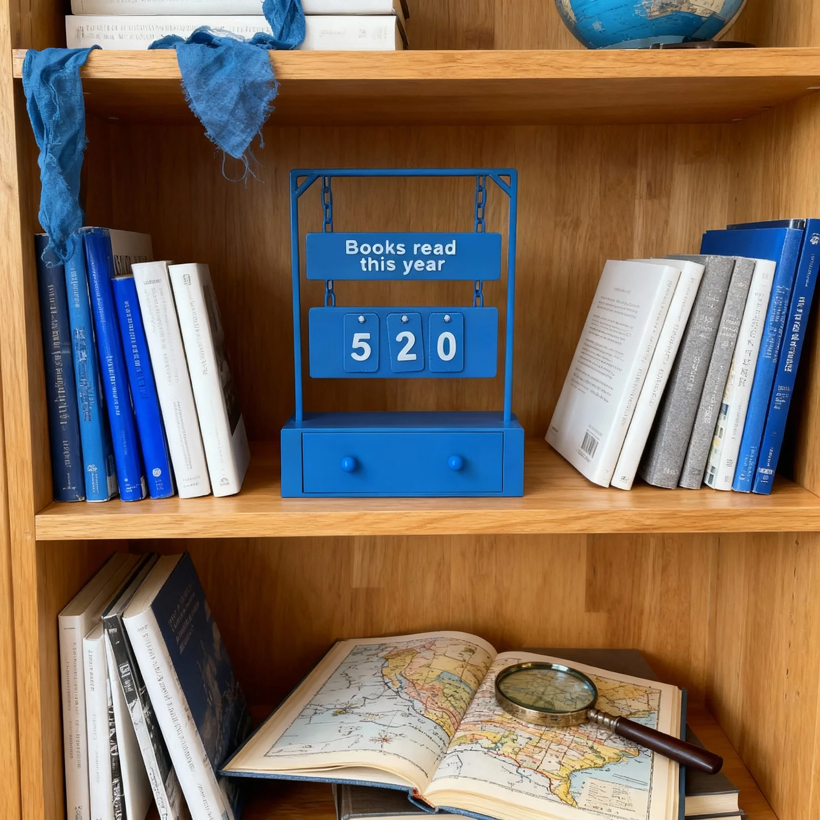 عداد كتب معلق مع أداة عد بطاقات مكونة من 30 رقمًا لتنظيم تخزين الرف بحجم صغير لاستخدام مكتبة المكتب المنزلي #4