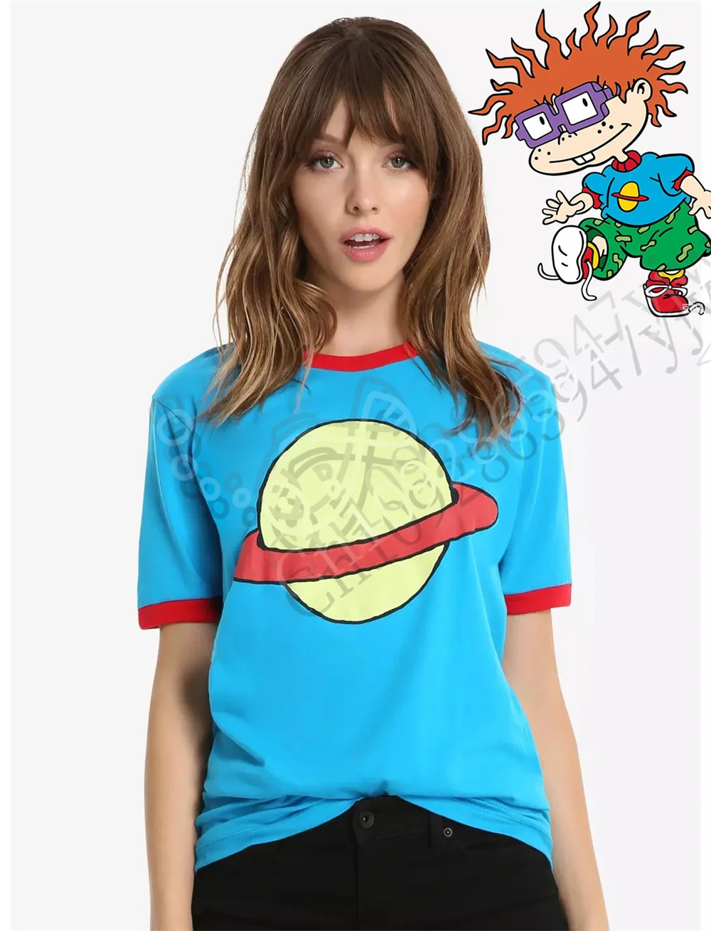 Chuckie Finster Same Casual T-Shirt O-Ausschnitt Bedrucktes Kurzarm-Cosplay-Kostüm Modisches Party-Top Sommer T-Shirt für Männer und Frauen – Detail 3