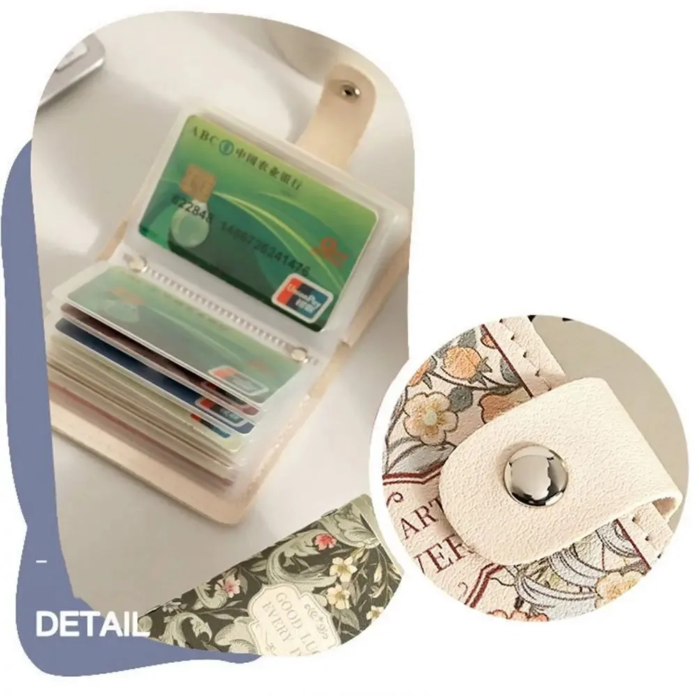 Portable 20/30 Card Pockets Women Wallets Large Capacity Lightweight Money Bag PU Leather Waterproof Cards Bag Women Coin Purse