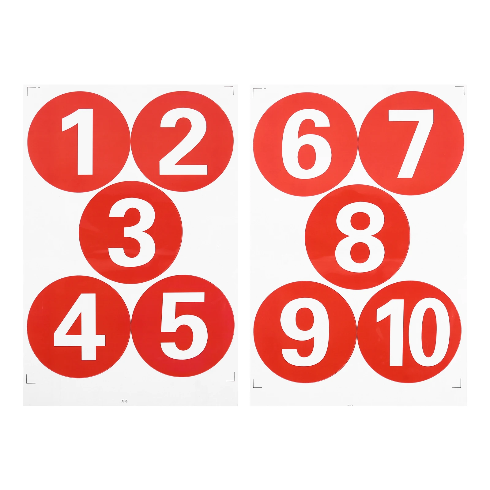 

Waterproof PVC Stickers 2 Sheets 1-10 Large Size Self Adhesive Removable Number Pasters Decoration Labels File Folder Tags