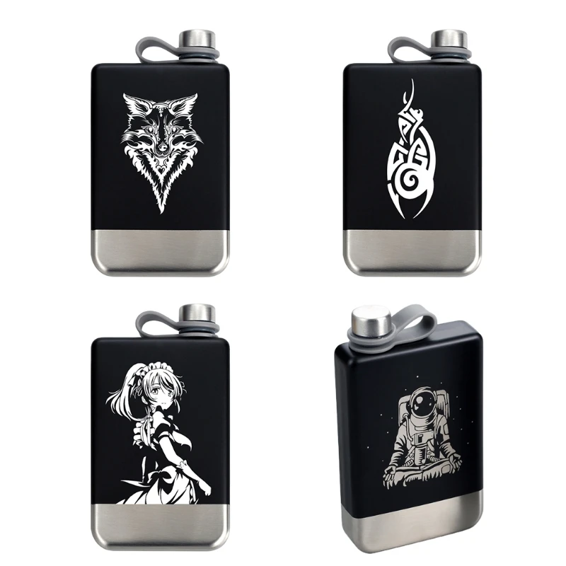 Black Flasks for Liquor for Men Groomsmen Gifts Flask for Women Stainless Steel Drop shipping