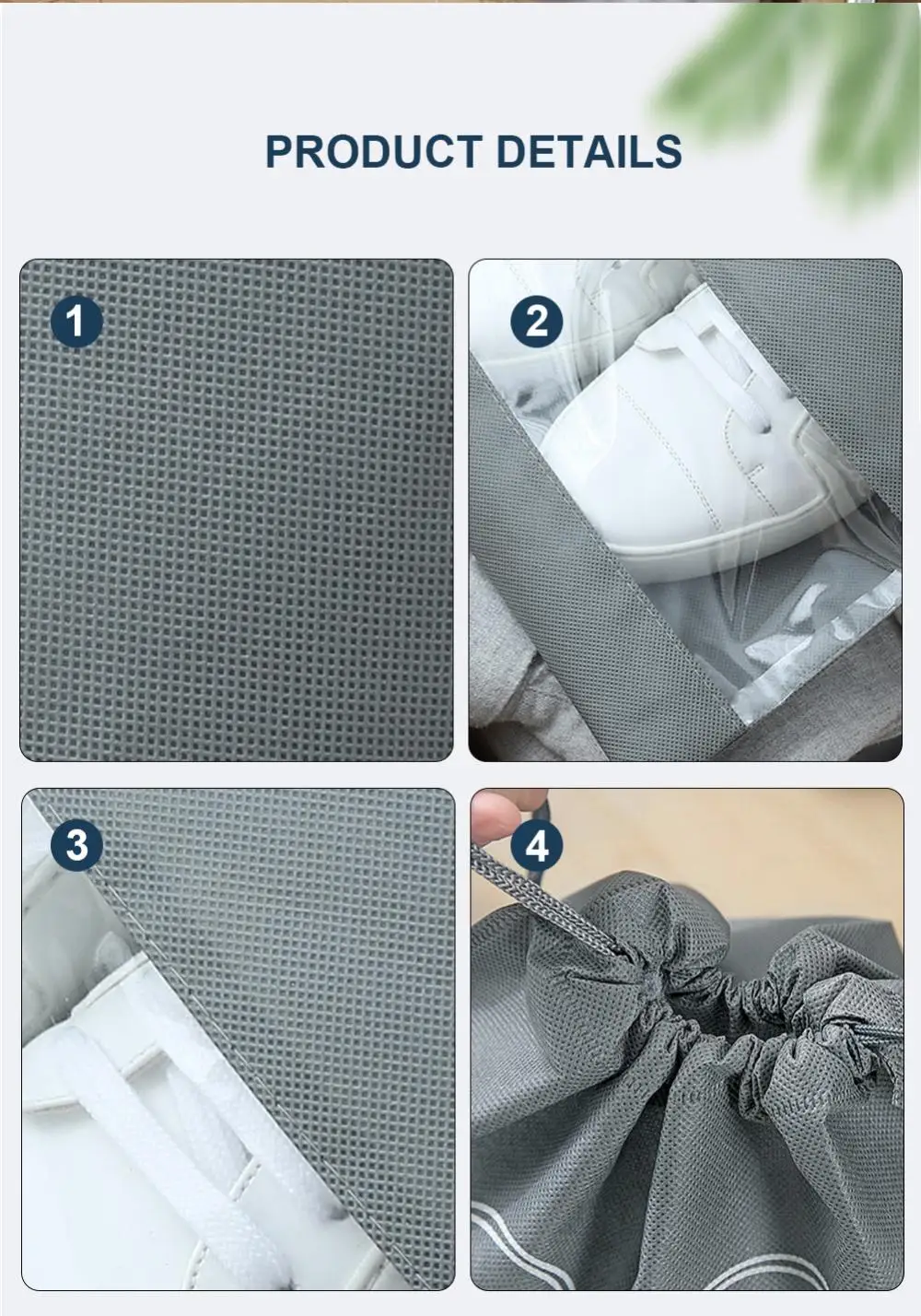 5/10 stücke Schuhe Lagerung Tasche Closet Organizer Vlies Reise Tragbare Tasche Wasserdichte Tasche Kleidung Eingestuft Ziehen Hängen Tasche – Detail 8