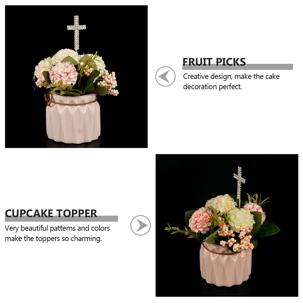 

3 Pcs Cake Decoration Insert Wedding Cross Topper Groovy Party Decorations Birthday