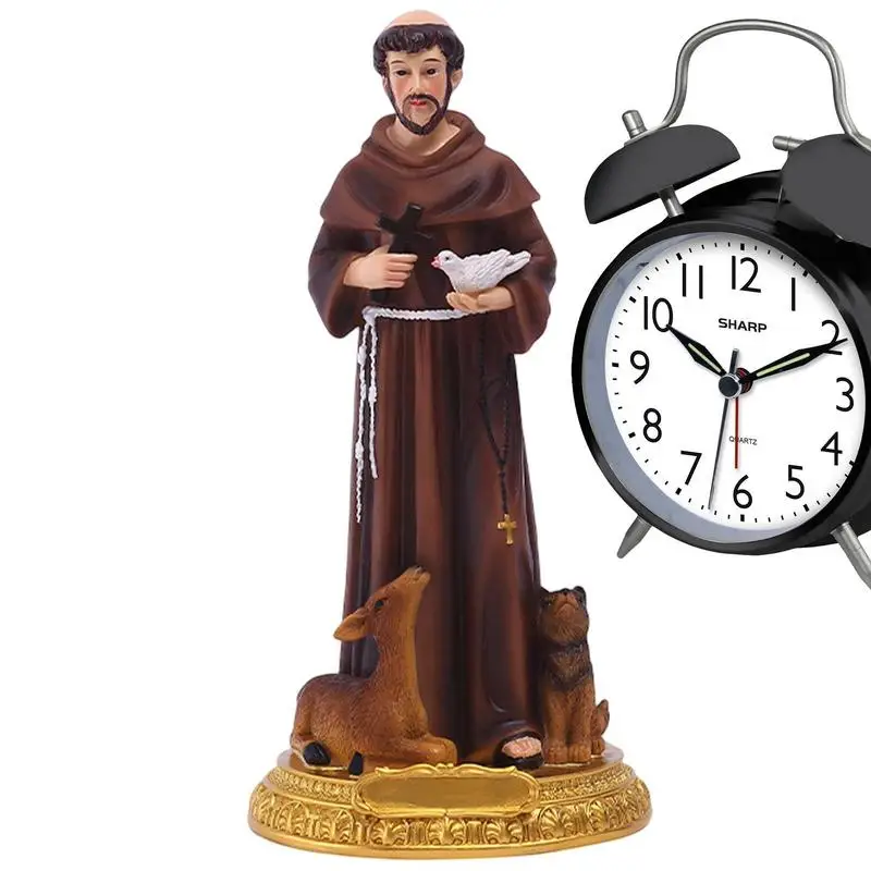 

St Francis Garden Statue Hand Painted Resin Statue Ornament With And Desktop Statue Prayerful Inspiration Renaissance Collection