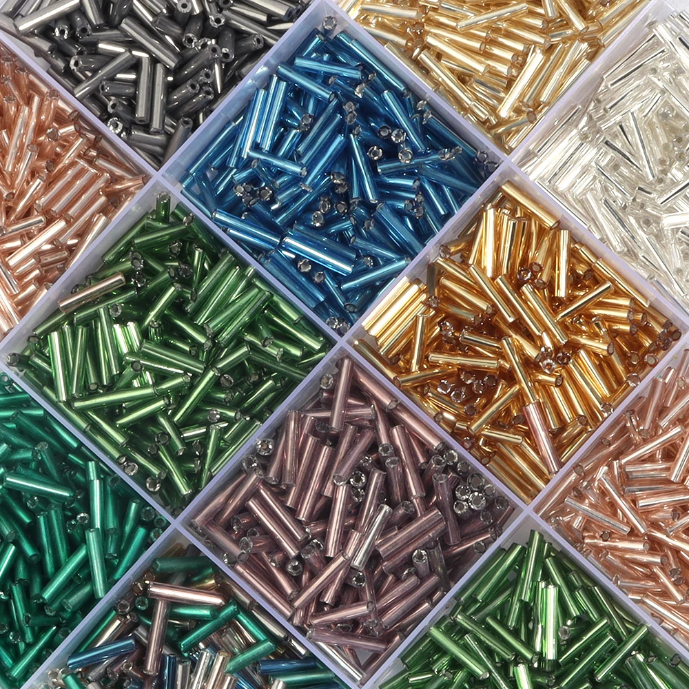 140–700 Stück 2 x 9 mm bunte Röhren-Rocailles aus Glas, lose Distanzperlen für DIY-Armbänder, Schmuck, Kleidherstellung, Bekleidungszubehör