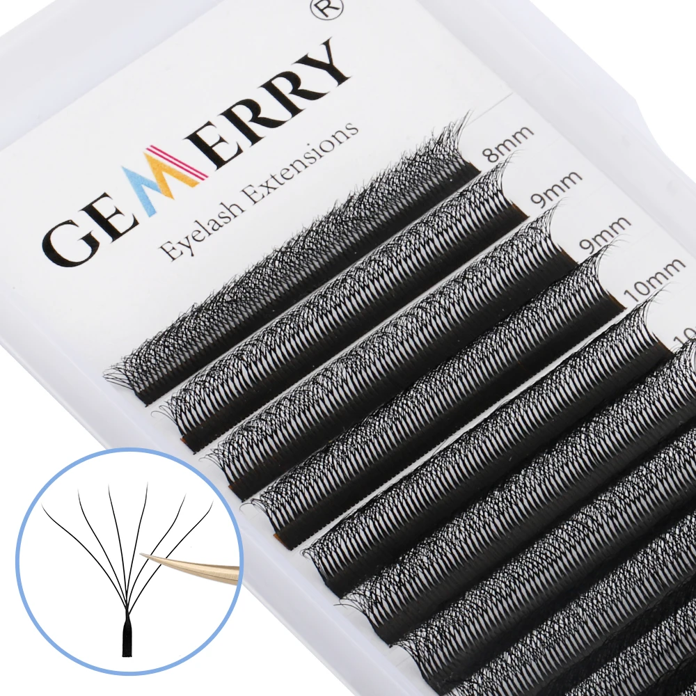 Gemerry Real 6D W Shape Eyelash Extension Premade Volume Fans W Style Shaped Lashes Cluster Natural Makeup Supplies Fake Lash