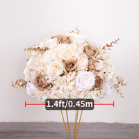 Table Centerpieces Customized Floral Arrangement  Luxury Coffee Rose Flower Runner for Event Backdrop Decor Stage Arch Props