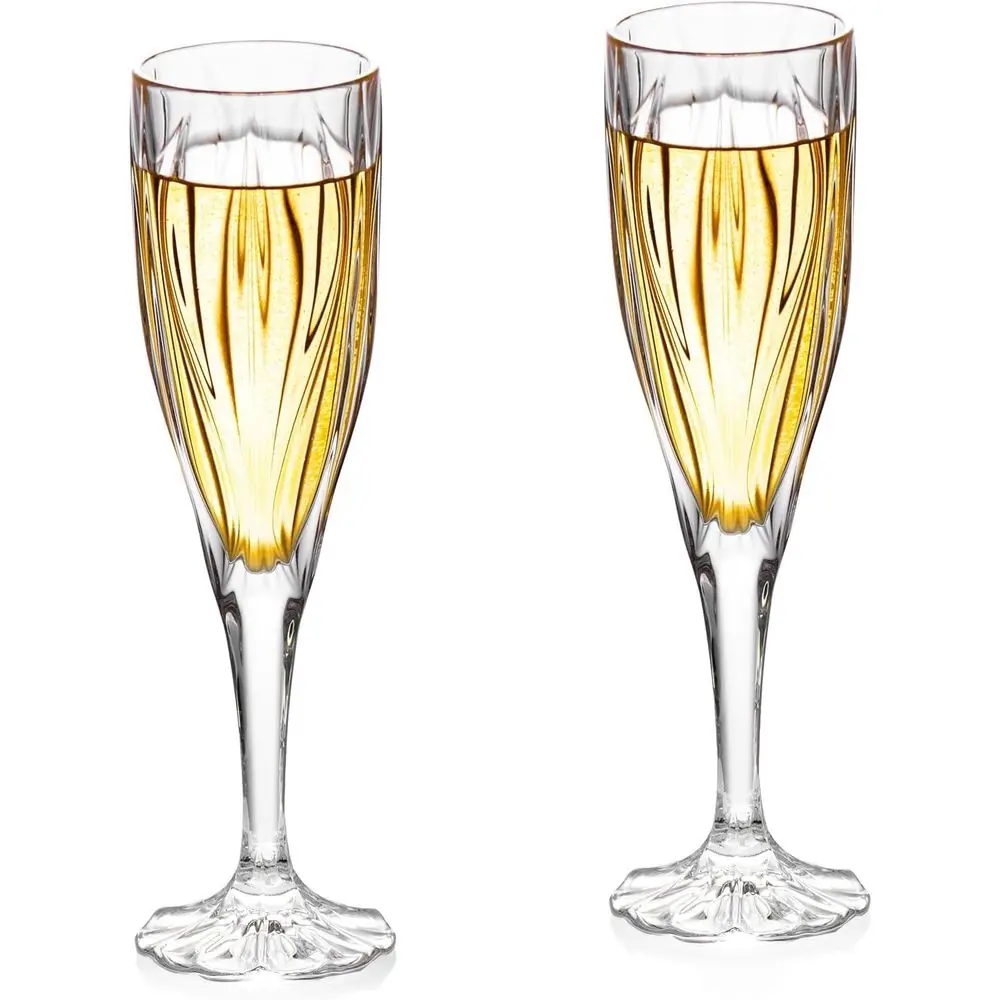 

Champagne Lutes, Set of 2, 6.3oz Elegant Glass Champagne Glasses with Long Stem