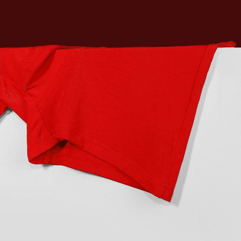 5 قطع ملابس داخلية للرجال، سراويل داخلية للرجال، هدايا قطنية بالكامل لسنة الأرنب، زفاف أحمر لامع، سراويل رفيعة بأربعة زوايا