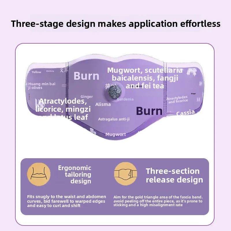 Herbal Belly Fat Burning Patches, Natural Navel Stickers for Stomach Slimming, 5 Pcs Thermal Body Shaping