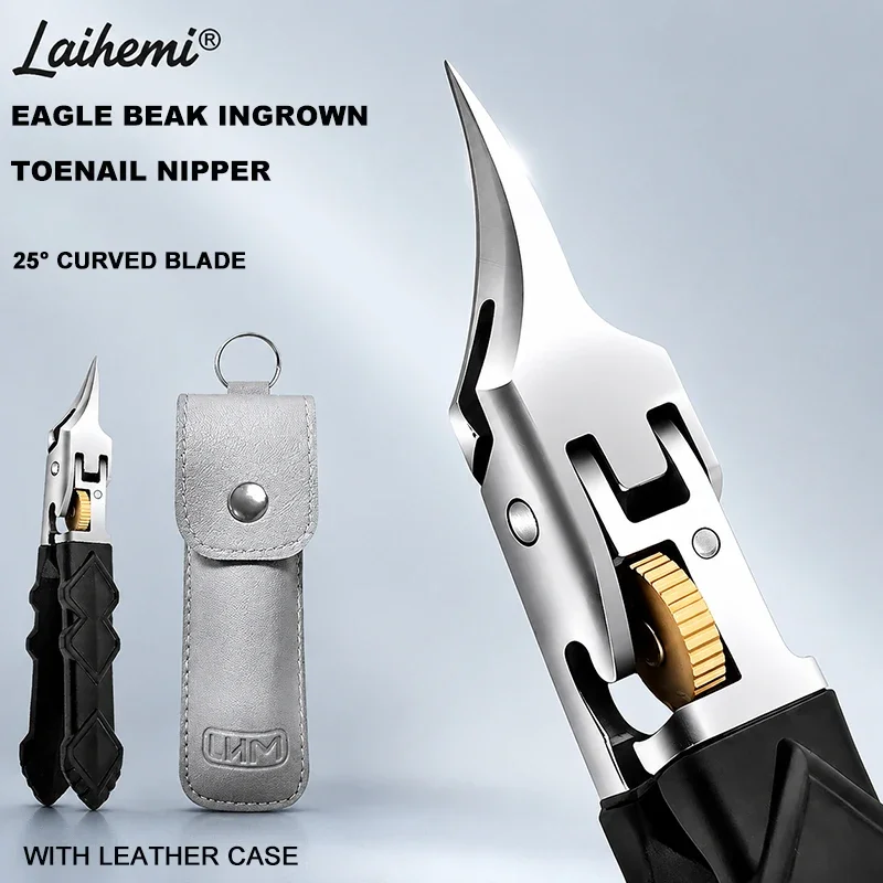 cortador-de-unhas-encravadas-laihemi-25-°-alicate-de-corte-curvo-de-aco-inoxidavel-anti-respingo-com-trava-de-engrenagem-e-estojo-de-couro-para-cabos-grossos-e-rigidos