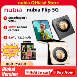 Nubia-teléfono móvil plegable de bolsillo, celular versión Global de 6,9 pulgadas, Snapdragon 7 Gen 1, batería de 4310mAh, carga de 33W, envío MEX de los Emiratos Árabes Unidos