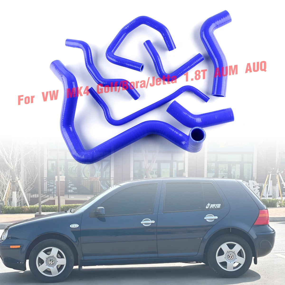 

7 Pcs Blue Silicone Radiator Coolant Hose Pipe Kit For VW MK4 Golf/Bora/Jetta 1.8T AUM AUQ 1998 1999 2000 2001