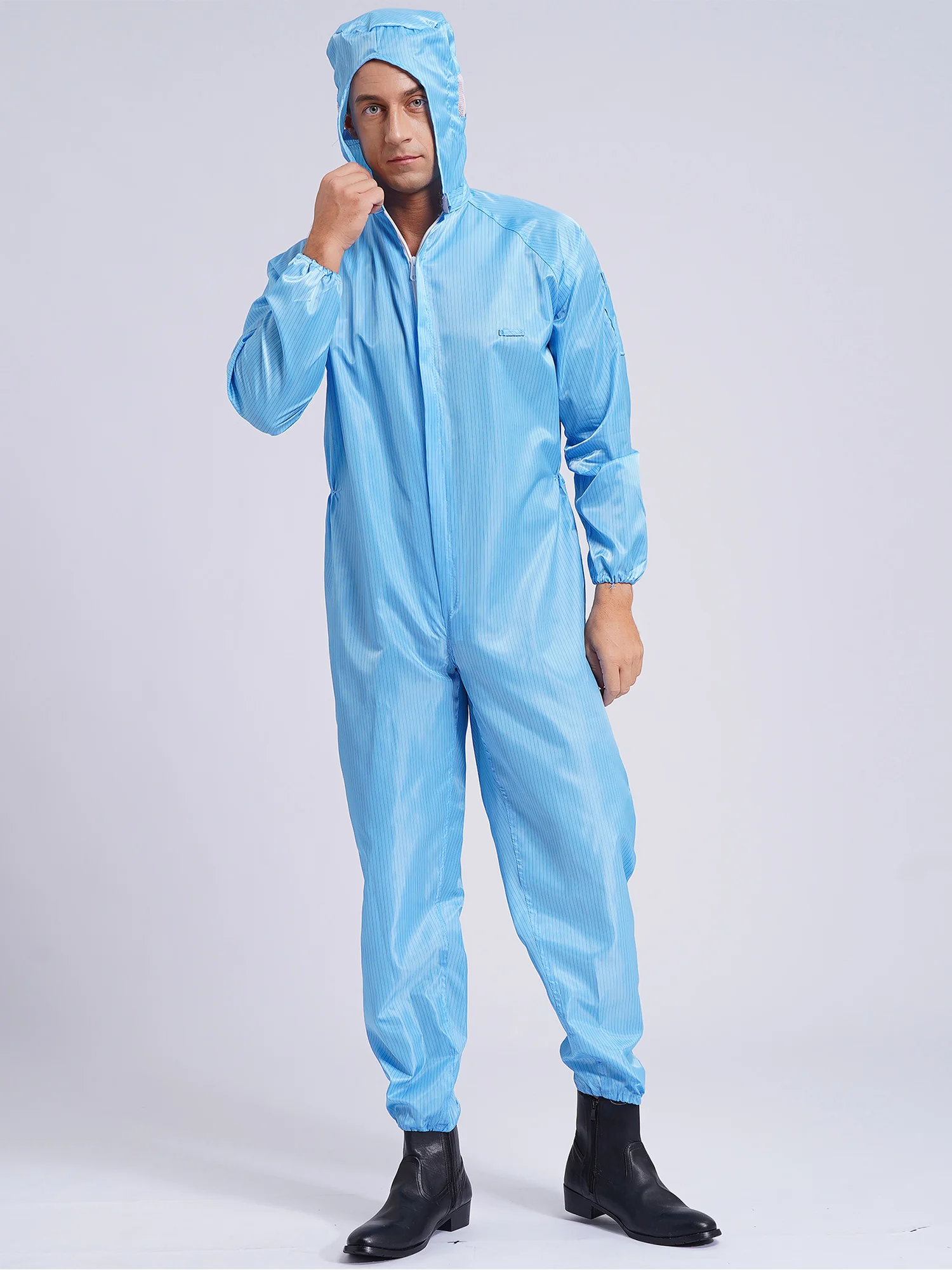 Men's One Piece Mechanics Bodysuits Coveralls Workwear Zipper Jumpsuits for Food Service Factory Workshop Worker Spray Paint