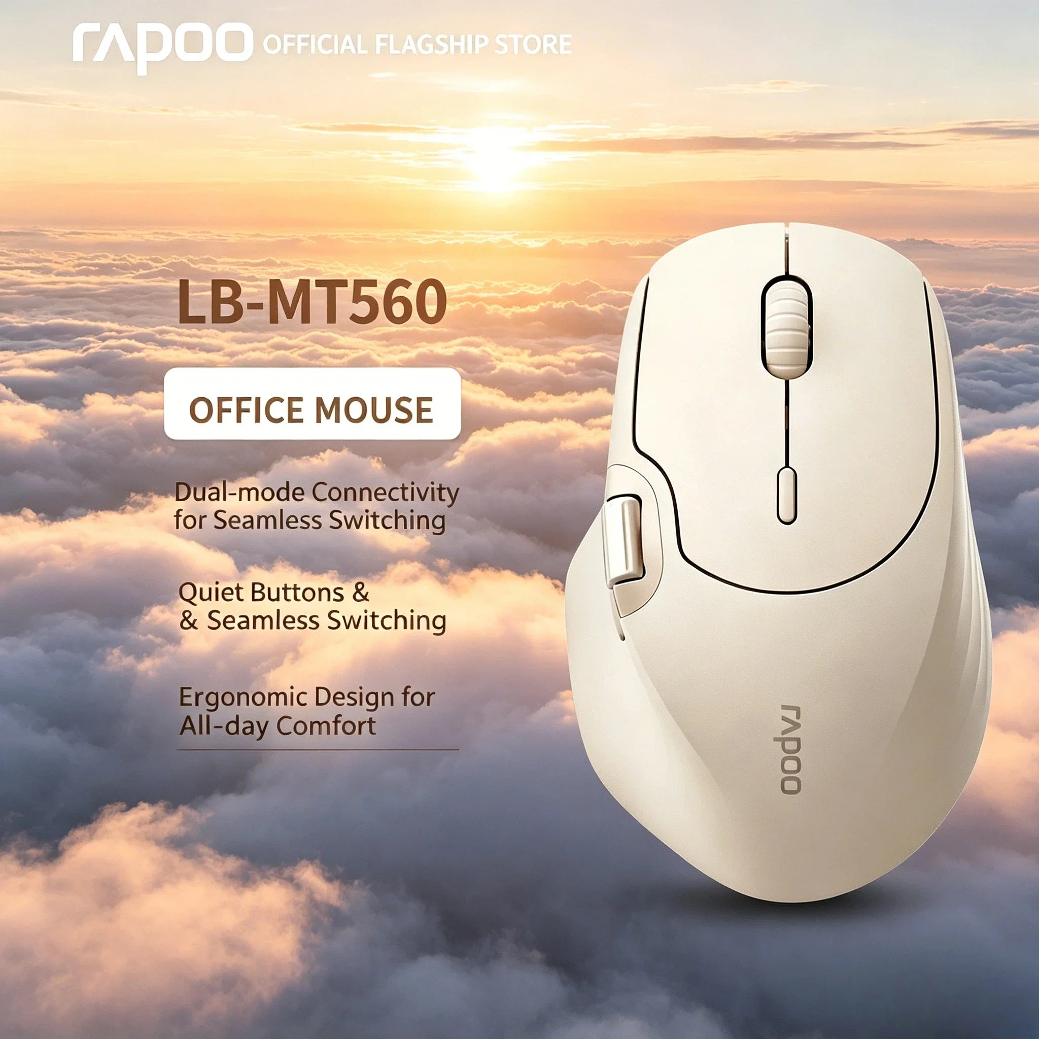 Rapoo MT560 Lightweight Pro Wireless Mouse 3 Mode Ergonomic Hall Magnetic Induction Knob Cross Screen Custom Graceful Esoteric