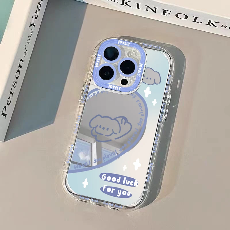 Koreanisches Paar-Herzen Air Cushion Spiegel Handyhülle für iPhone 17 15 14 16 Pro Max 13 12 11 Pro XR XS 7 8 Plus 17Air Cat Cover – Detail 17