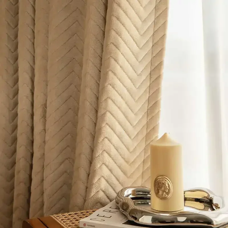 

Winter Thicken Flannel Warm Curtains Living Dining Room Window Windproof Voise Reduction Bedroom Curtain Gray Blackout Drapes