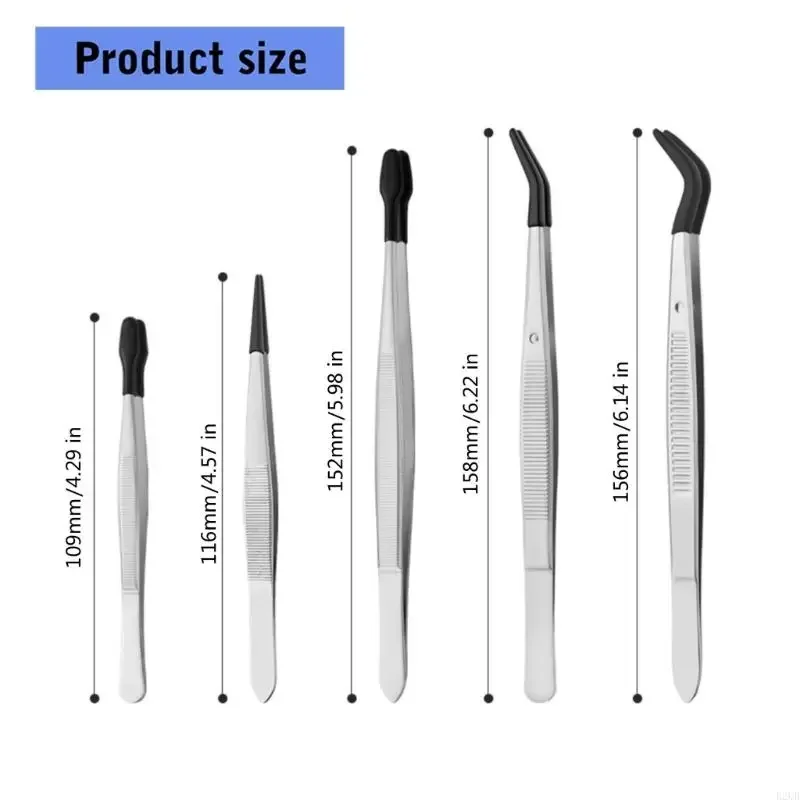 For Coin Stamps Eyelash Application Nonslip Grip Stainless Steel Tweezers - view 4