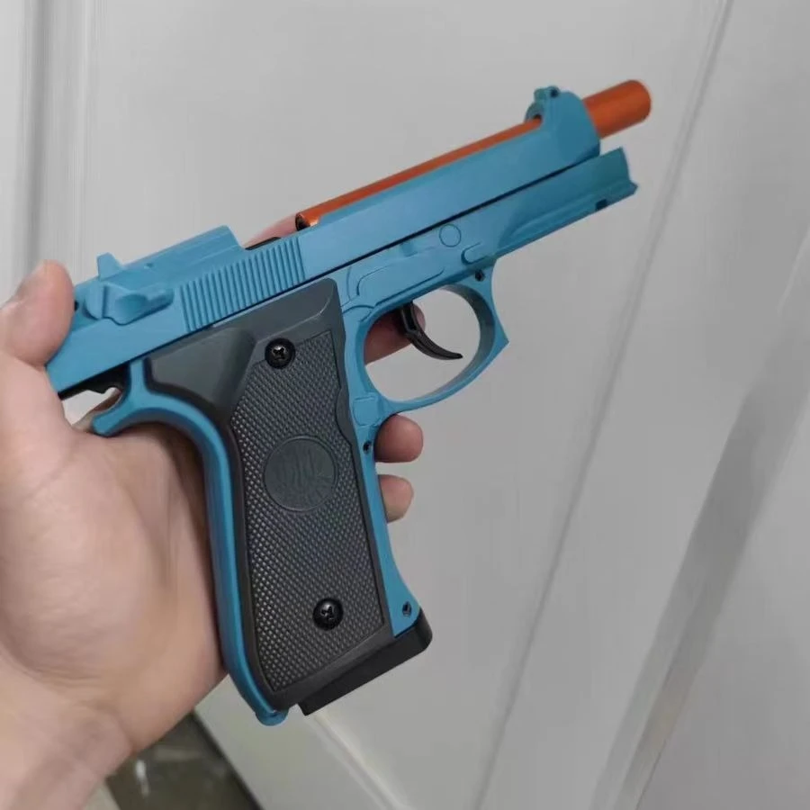 Tiro continuo Pistola giocattolo M9A3 Pistola softair Shell Espulsione Vuoto Appeso Lanciatore Giochi all'aperto Regalo di Natale per ragazzi Adulti