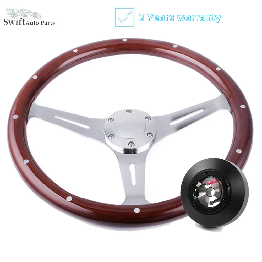 

Короткий адаптер ступицы 161H + деревянный руль 15 дюймов для Ford F150/F250/Ranger 1992-1997 годов