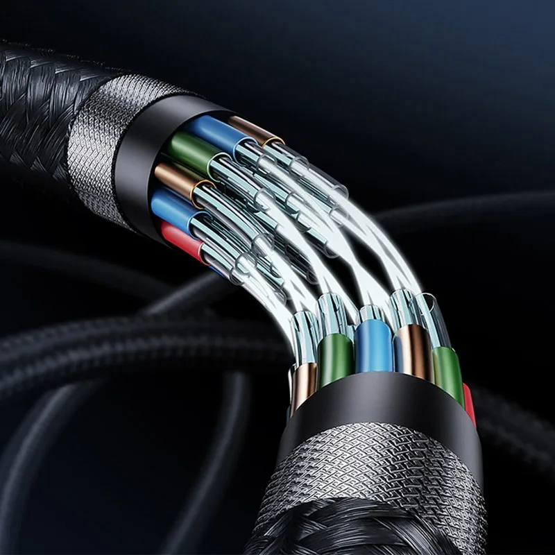 100 W Gamer RGB leuchtendes USB-C-Kabel Typ C auf Typ C PD Schnellladekabel Nylon geflochten für Samsung MacBook Pro Air IPhone 17 Uhr