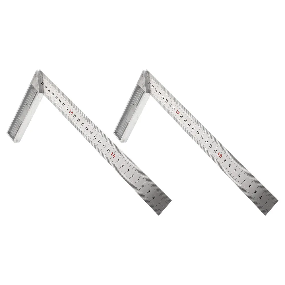 

2Pcs Carpenter Square Ruler Stainless Steel Thick Design Woodworking Right Angle Measuring Tool for Woodworking and Construction