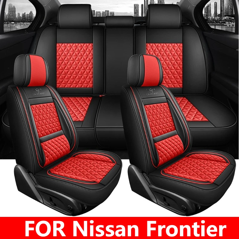 

Чехол на автомобильное сиденье для Nissan Frontier, четыре сезона, водонепроницаемый, из искусственной кожи, мягкий, удобный, износостойкий, полностью обернутый чехол на сиденье