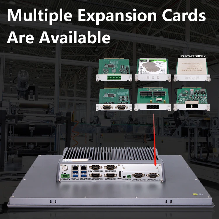 Fanless Industrial Touch Screen Computer IP65 I3 I5 I7 J1900 J6412 Industrial Control Computer