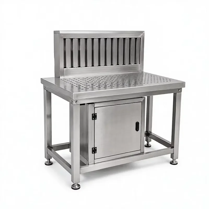 Industrial Polishing Table with Dust Protection System Stainless Steel Surface Finishing Station for Metal Workshop