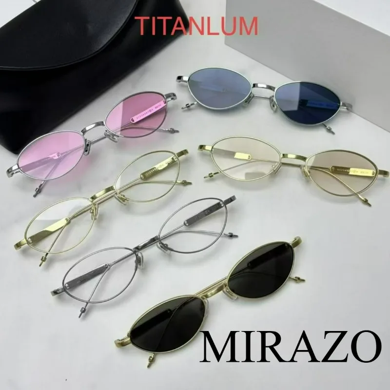 

2025 New GM Glasses Frame Titanium M&M216 Vintage Personali Oval Ultra Light Eyeglasses Trend Brand Designer Myopia RX Eyewear