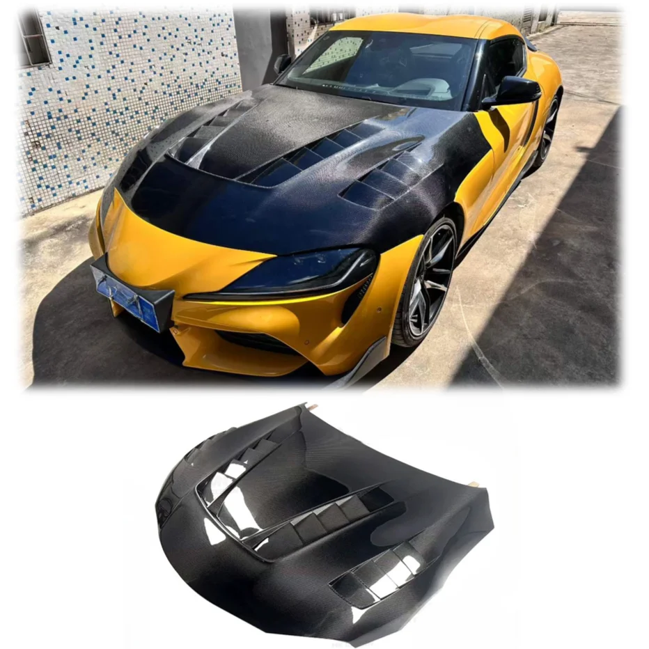 

Real Carbon Fiber Hood For For A90 A91 2019-2024 MK5 For Vented Performance Bolt-On New With Bolts Heat Dissipation