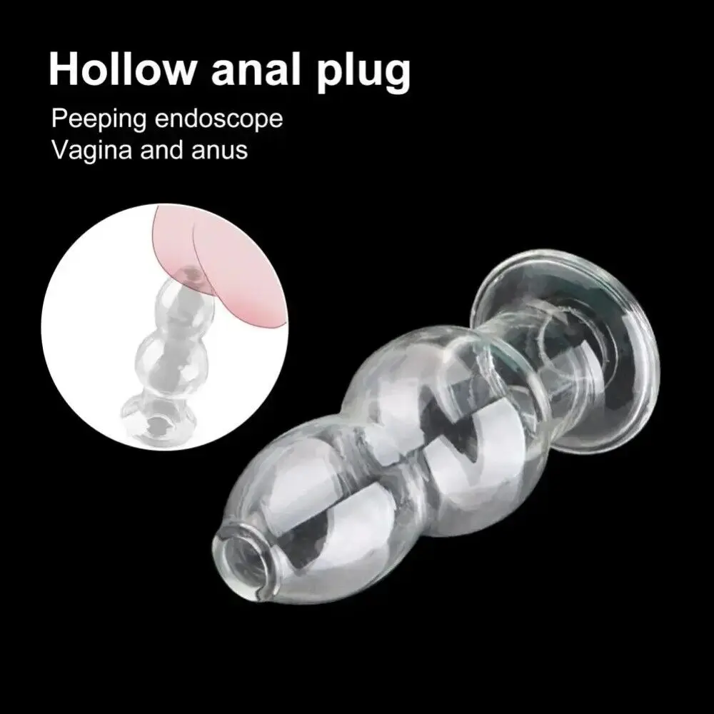 Hollow Silicone Gourd Transparent Anal Plug for Peeping Anal Dilator Dildo Homosexual Male Masturbation Adult Sex Toy Butt Plug