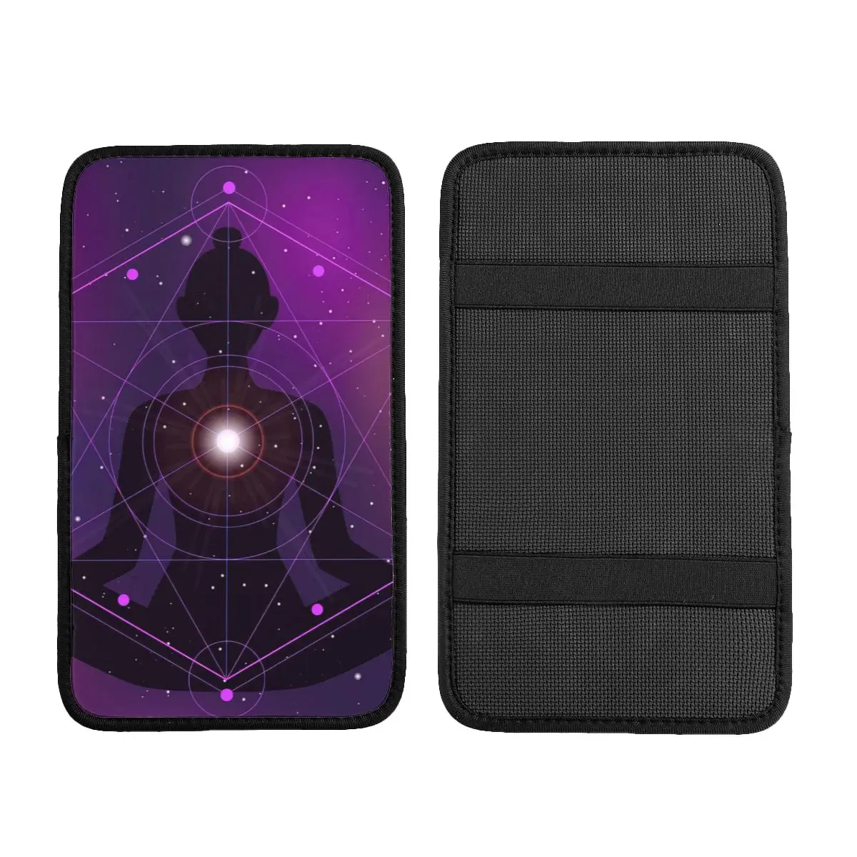 Sacred Geometry Zen Illustration Car Accessories Car Handrail Box Cushion Custom Print Non-slip Car Armrest Cover