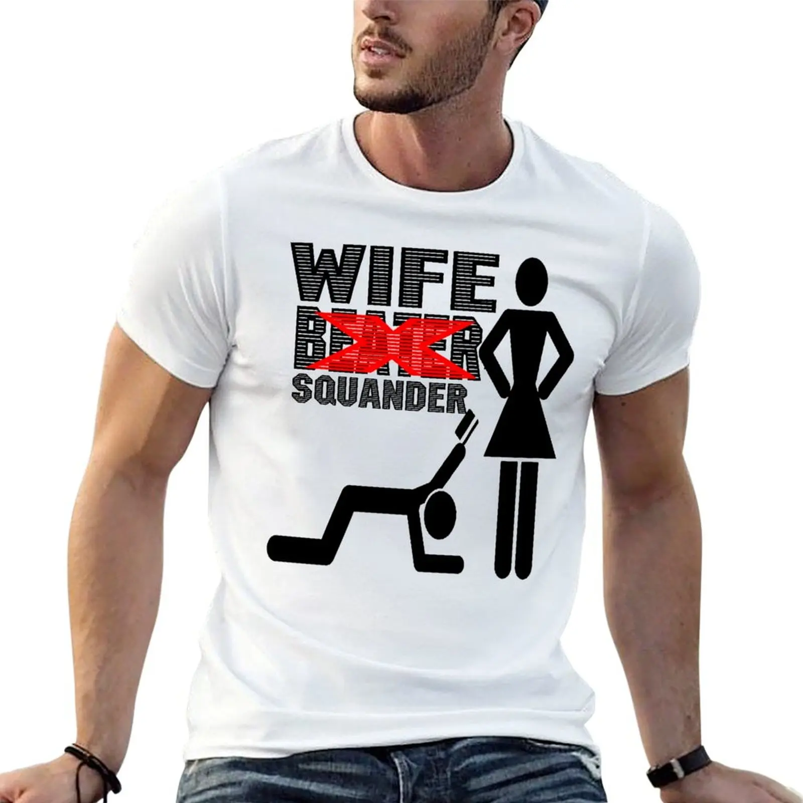 

wife beater, funny, happy, love, white wife, husband beater T-Shirt t shirts for man graphic tees g man t shirts for men T-Shirt