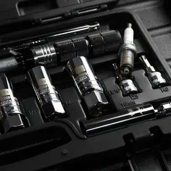 14 delar 3/8-tums svängbara magnetiska tändstiftshylsor med 3/8'' momentnyckel (5-45 Lb.ft/6.8-61.2 Nm), Universa 10 best sales 5nm torque - №8