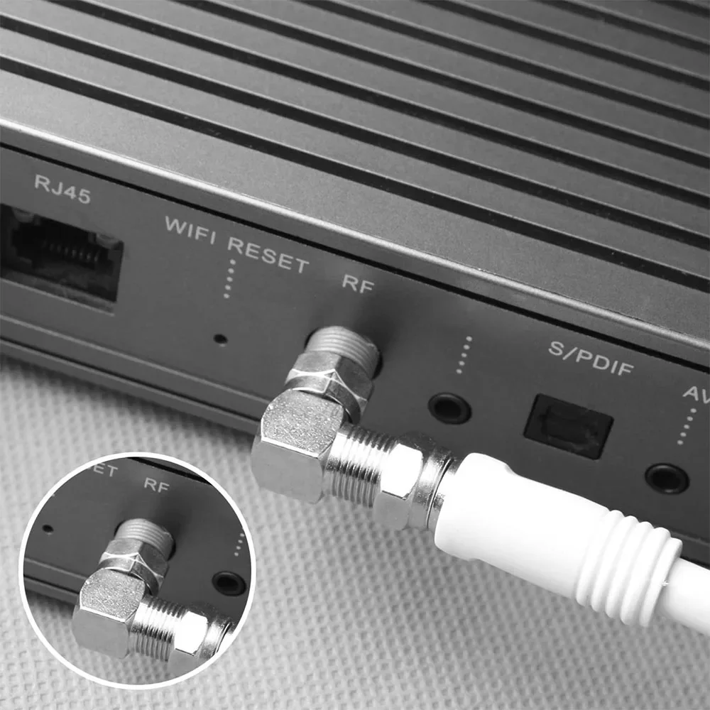 Conjunto de conectores de cabo coaxial RG6 de 8 PCS - Adaptadores tipo F e conectores de ângulo reto