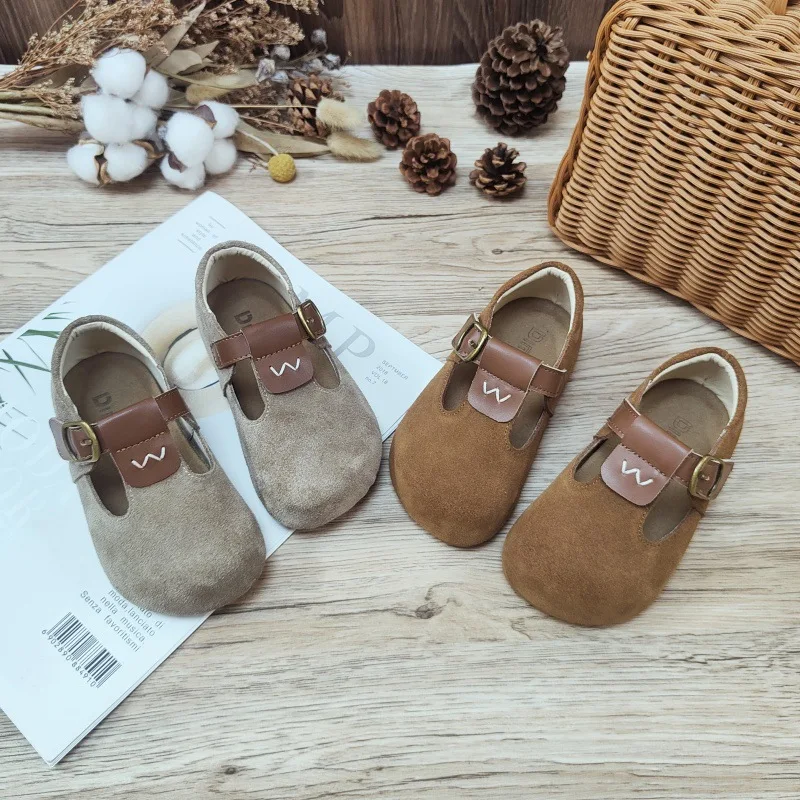 Children's Single Shoes 2024 Summer New Fashion Leather Girls Single Shoes Breathable Non-slip Korean Sandals Children's Shoes