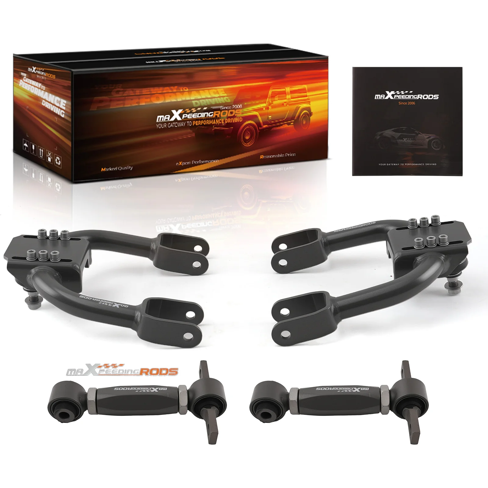 MaXpeedingrods Front Upper Control Arm & Rear Camber Kit For Honda Civic Del Sol 1993-1997 Acura Integra 1994-2001