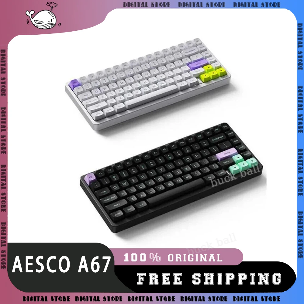 Aesco A67 A83 Inductor Switch Mechanical Keyboard 2 Mode Wireless 4000hz 0.013RT Keyboard Custom Gaming Keyboard PC Accessory